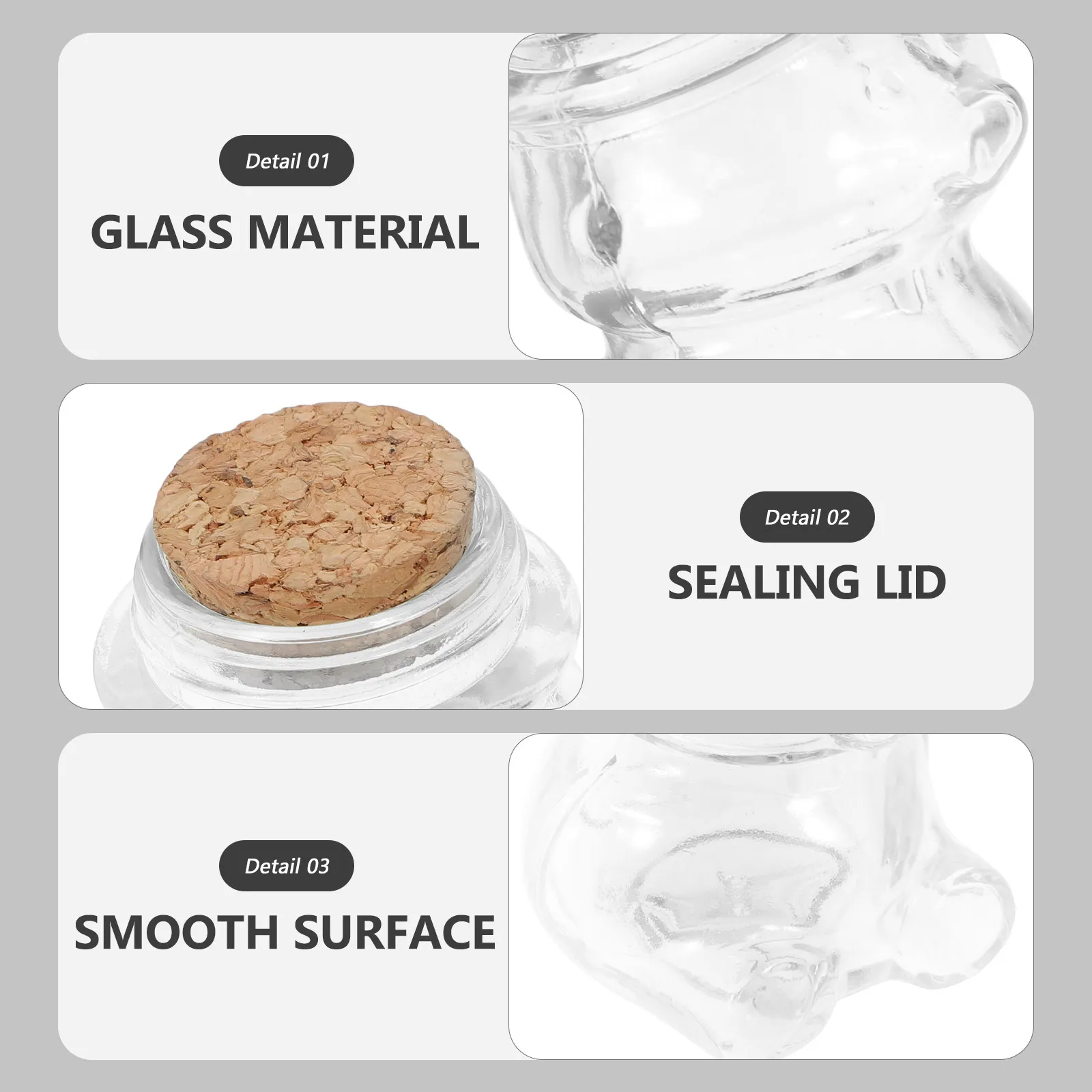 4Pcs Glass Candy Jar Set Transparent Airtight Storage Container for Sweets Biscuits Tea Coffee Sugar Salt Pepper Jewelry Home view 4