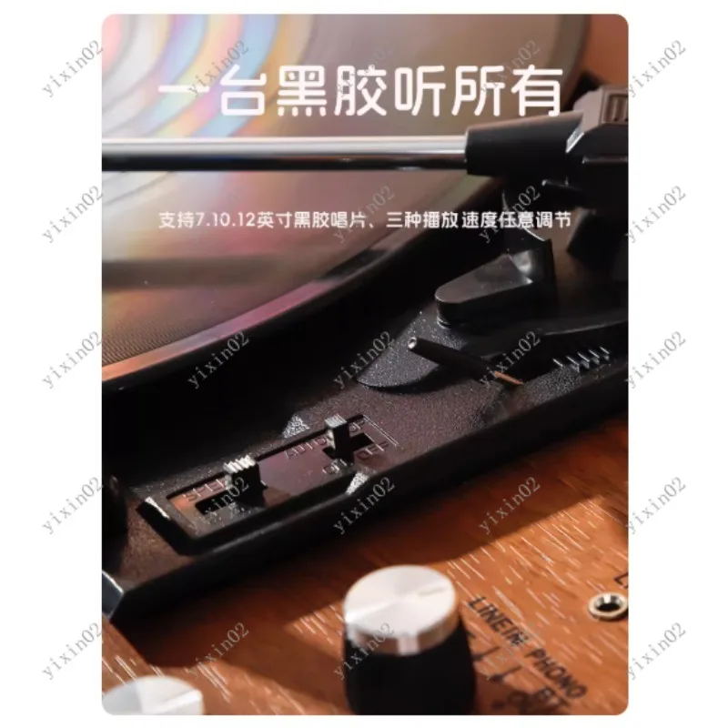 Portable Vinyl Record Player Desktop Dual Speaker System Acrylic Dust Cover Vinyl Phonograph