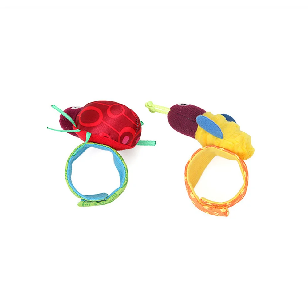 2Pcs Beetle Bee Bell Wrist Rattle Baby Infant Newborn Early Development Gift Wrist Rattle Comfort