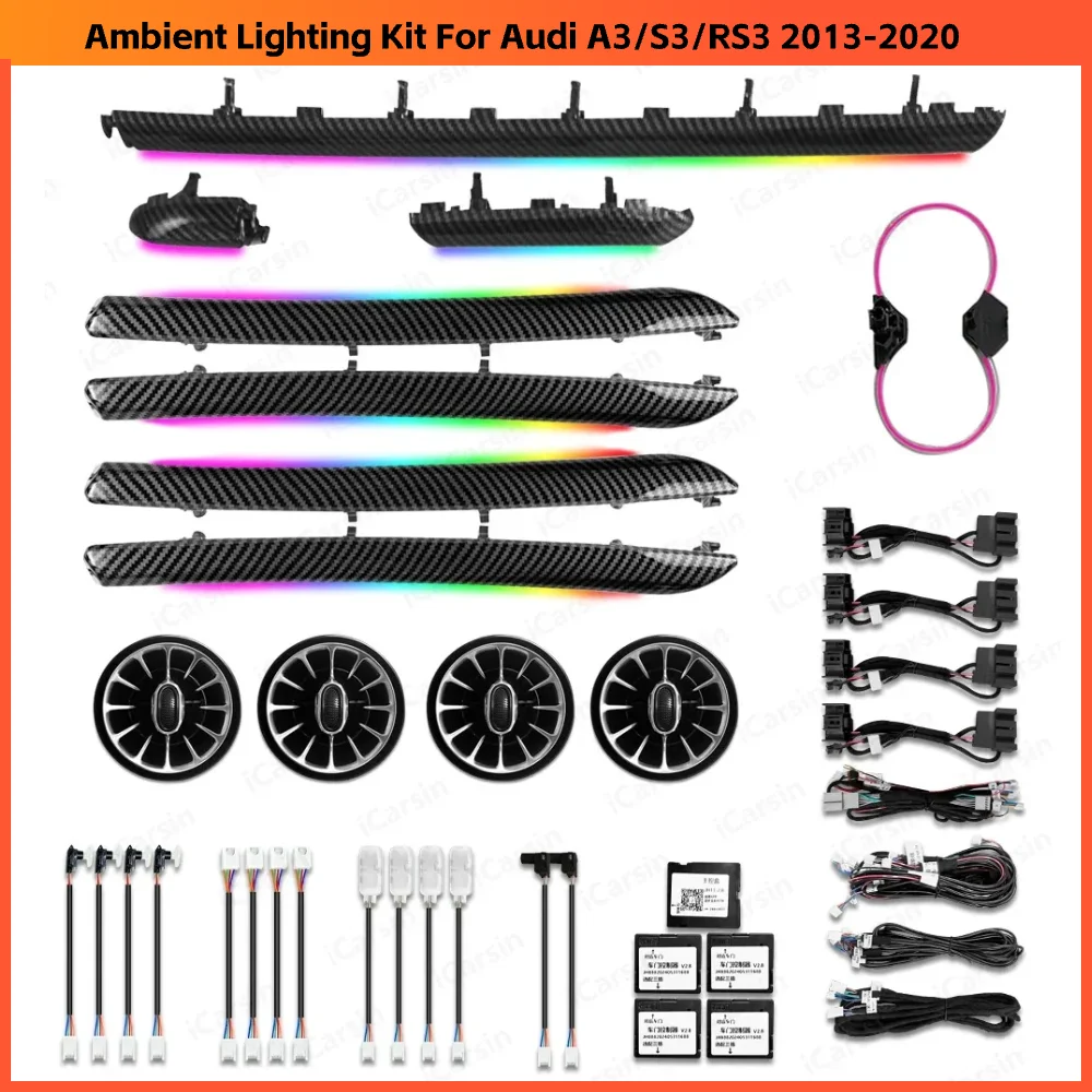 

Upgrade 256 Colors Symphony Led Car Interior Ambient Light Decoration for Audi A3/S3/RS3 2013-2020 Strip Accessories
