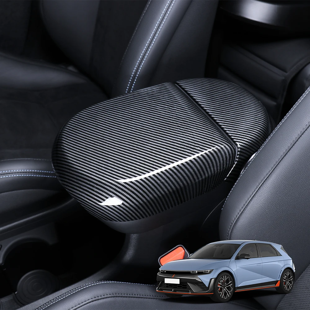 

Аксессуары для салона автомобиля, подлокотник для центральной консоли, крышка отсека, стиль из углеродного волокна, материал ABS для Hyundai IONIQ 5 N 2025