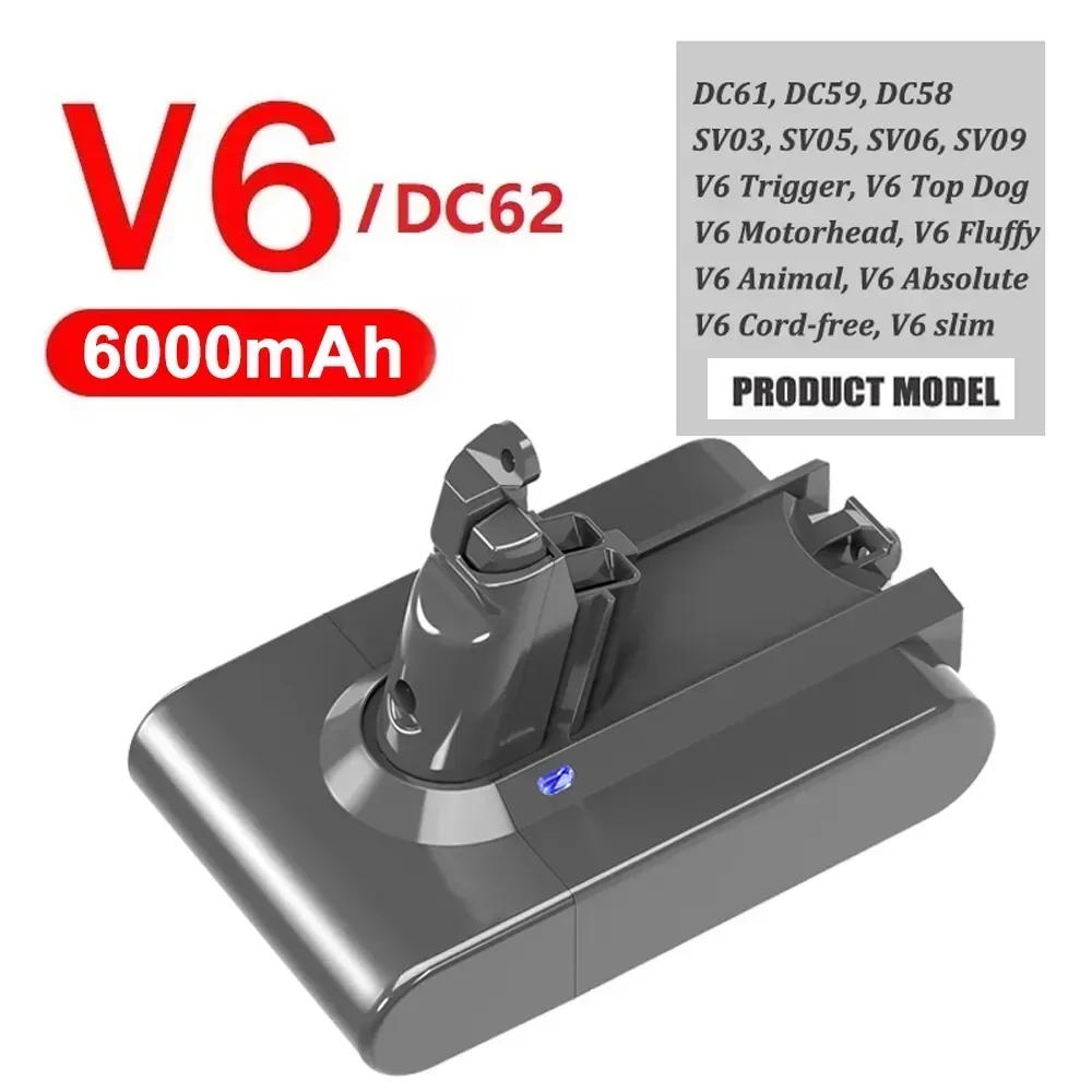 21.6V Accu voor Dyson alle series 12800mAh V6 V7 V8 V10 vervangende accu DC62 SV10 SV11 SV12 snoerloze stofzuiger handstofzuiger