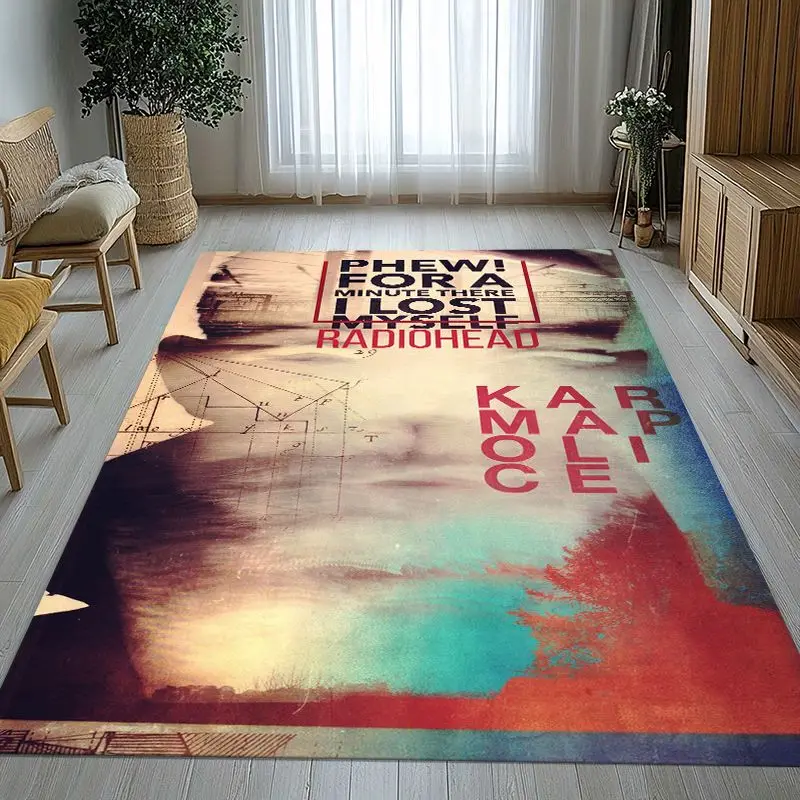 British Rock Band R-Radiohead Soft Large Non-Slip Area Rug,Carpet Mat for Living Room,Bedroom,Playroom & Sofa,Home Decor Gift