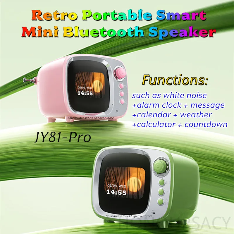 JY81-Pro سمّاعات بلوتوث ذكية سطح المكتب عرض الطقس ريترو متعدد الوظائف ساعة تنبيه كلمات عرض الضوضاء البيضاء Voiceboxs #4