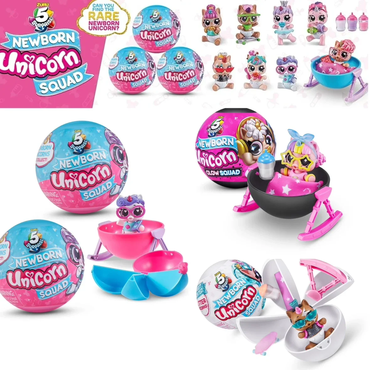 Сюрприз новорожденный Единорог отряд потайной мяч мини бренды кукла меняющая цвет светящиеся загадочные игрушки коллекция подарки для детей на день рождения