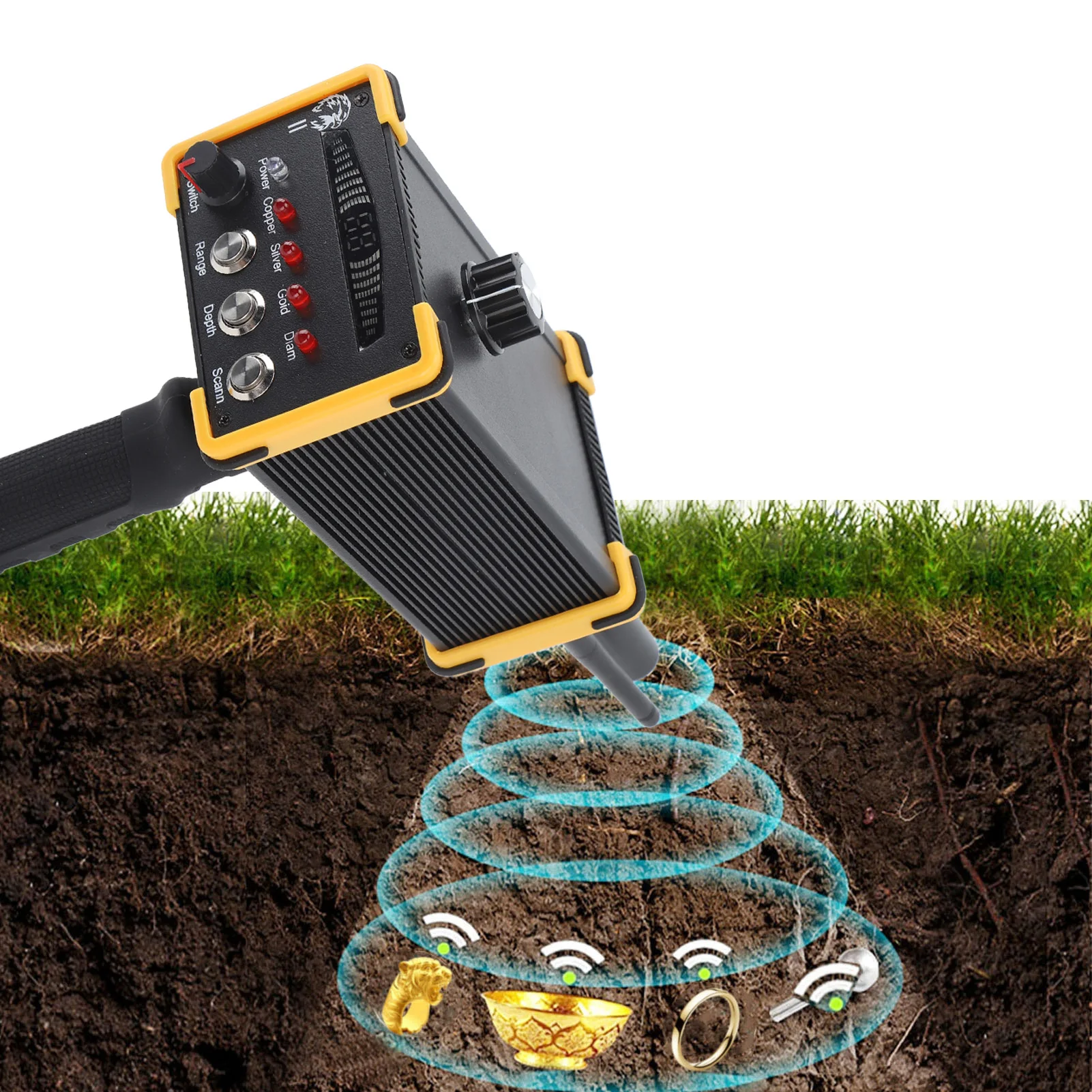 Metal Detector Metal Detector Professionale Palmare Ad Alta Precisione Gold Finder Scanner Sistema Serach Profondità 15 m Portata 1000 m