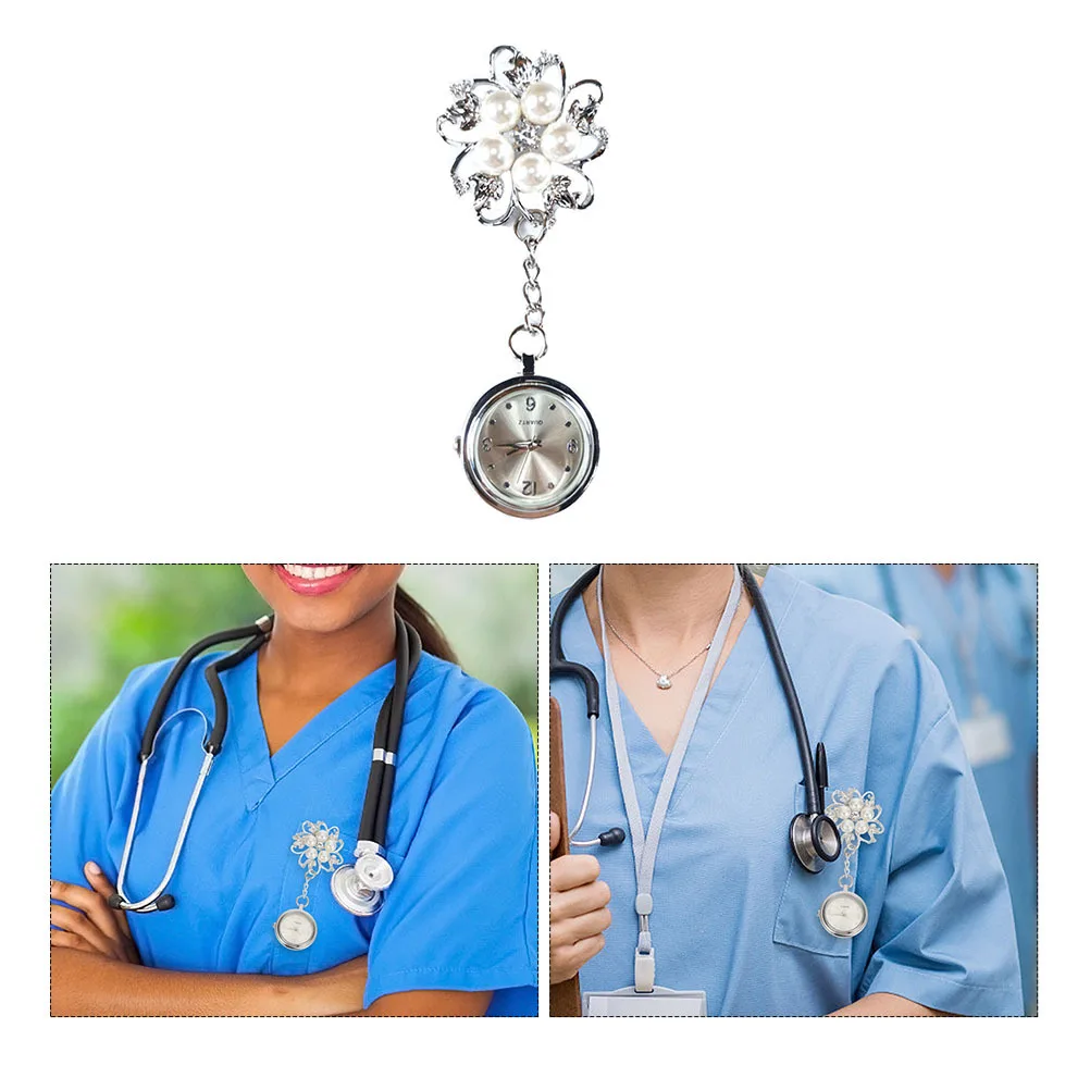 

1pc Nurse Portable For Women Stainless Steel Practical Chest Doctor Nurse Pendant Pocket Watch Watch Nursing Timepiece