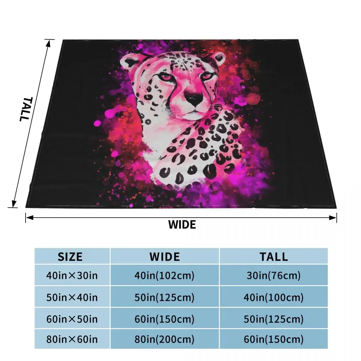 Neon pink: Colorful Cheetah Throw Blanket Weighted Moving Blankets