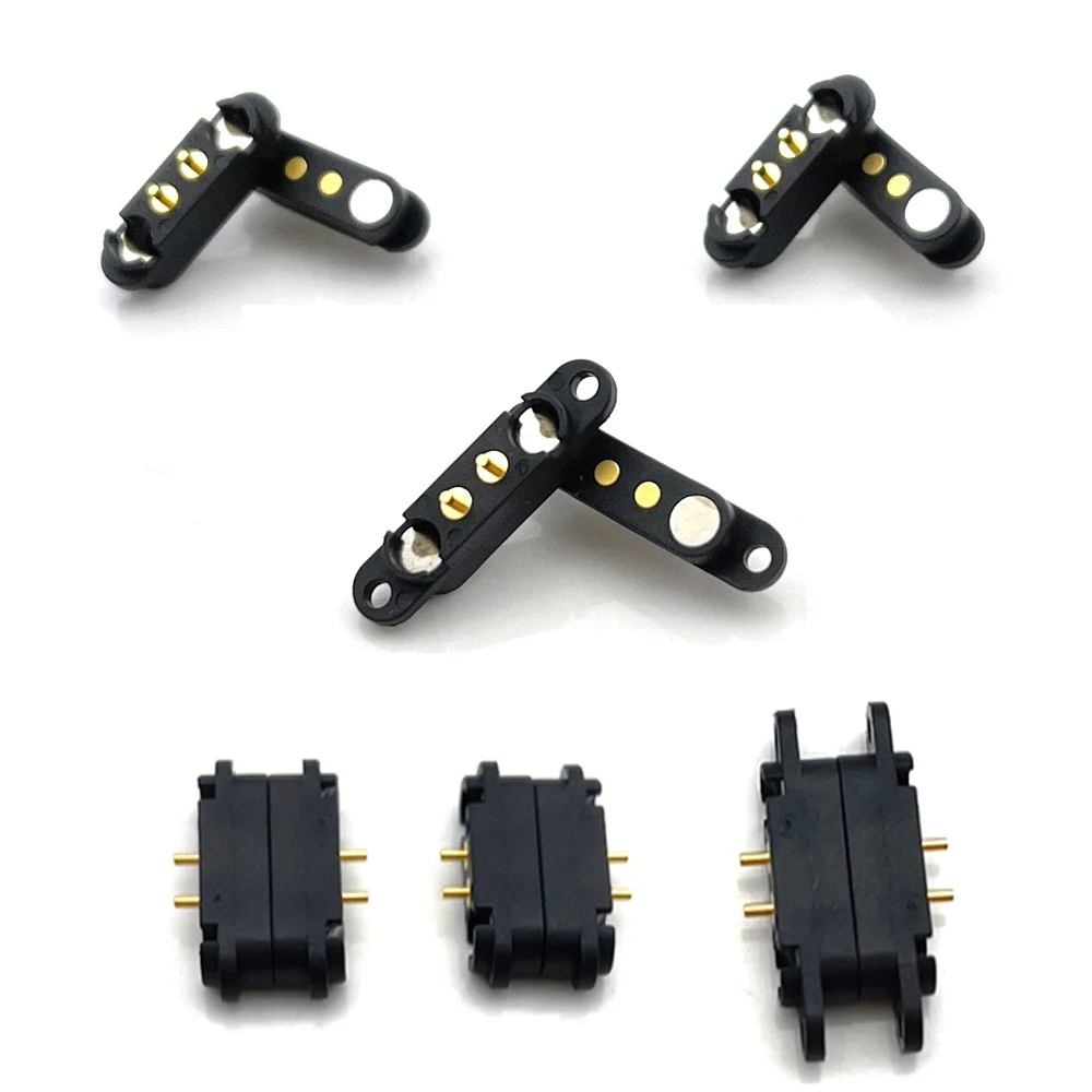 10Pair 2A Magnetic Pogo Pin Connector 2/8Positions Pitch 2.54MM Spring Loaded Pogopin Male Female Contact Strip DC Power Socket