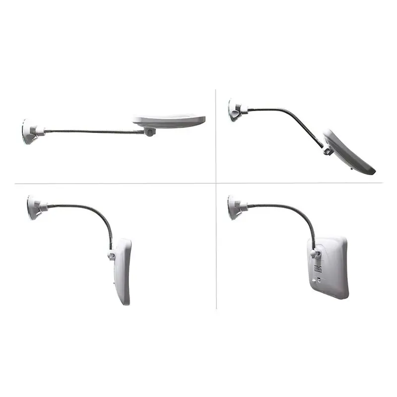 RMWIN-Square Flexible Gooseneck LED Lighted 10X Magnifier Makeup Mirror,Power Locking Suction Cup,Bright Diffused Light