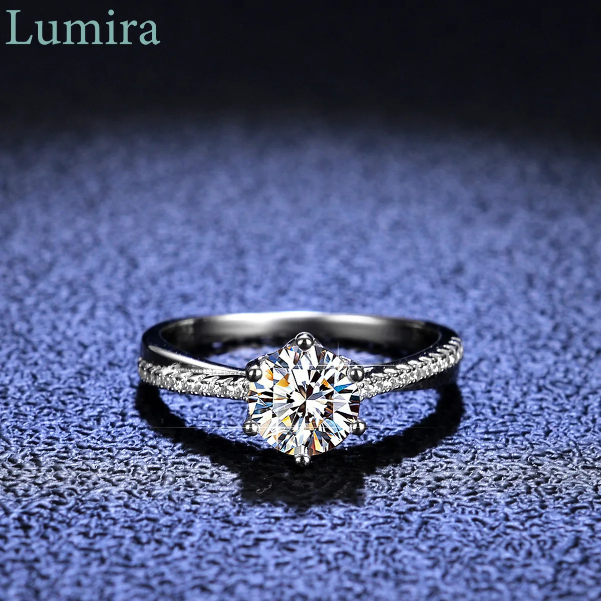 

Lumira Twisted Arm Platinum PT950 Rings for Women Elegant Crossed Intertwined Vine 1 carat Moissanite Ring Party Charm Jewelry