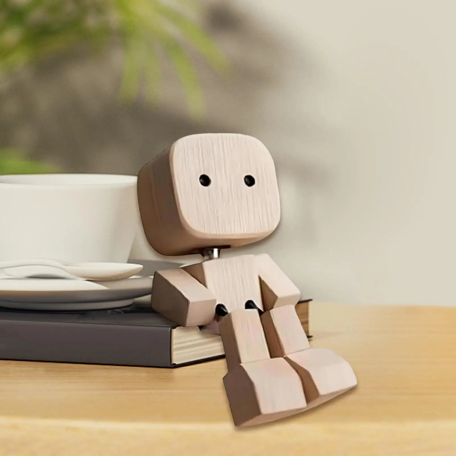 

Деревянная фигурка человека, встряхивающая нога, портативная фигурка робота, украшение для автомобиля, рабочего стола для внедорожника, грузовика, седана, автофургона