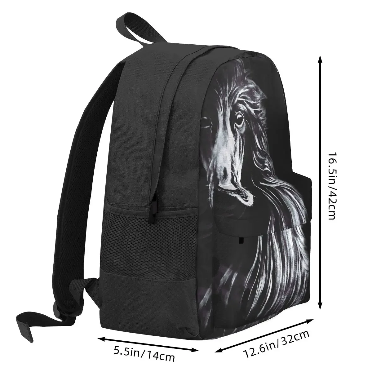 Afghan In Shadows Black Afghan Hound Backpacks Boys Girls Bookbag Students School Bags Rucksack Laptop Rucksack Shoulder Bag