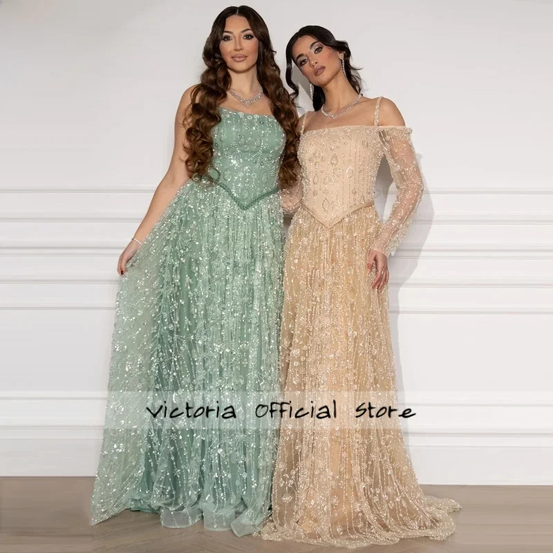 

Элегантное вечернее платье трапециевидной формы с открытыми плечами и бисером в Дубае, с длинными рукавами для женщин, 2021, вечернее платье для выпускного вечера, свадьбы, вечеринки по индивидуальному заказу