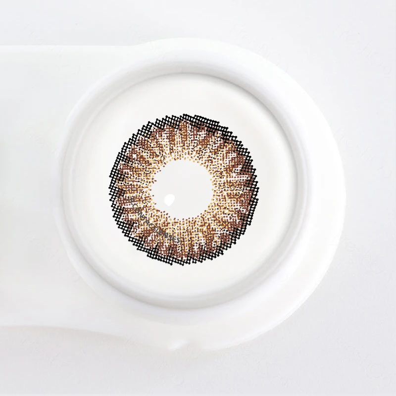 1 Paar Natuurlijke Jaarlijkse Contactlens Schoonheid Pupillen Honingbruine Kleur Contactlenzen Voor Ogen