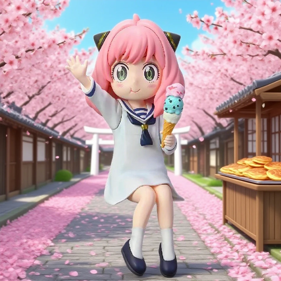 1 pçs família espião anya forger para macarrão prensado figura anime modelo periférico bonito ornamento de mesa presente do feriado estátua coleção