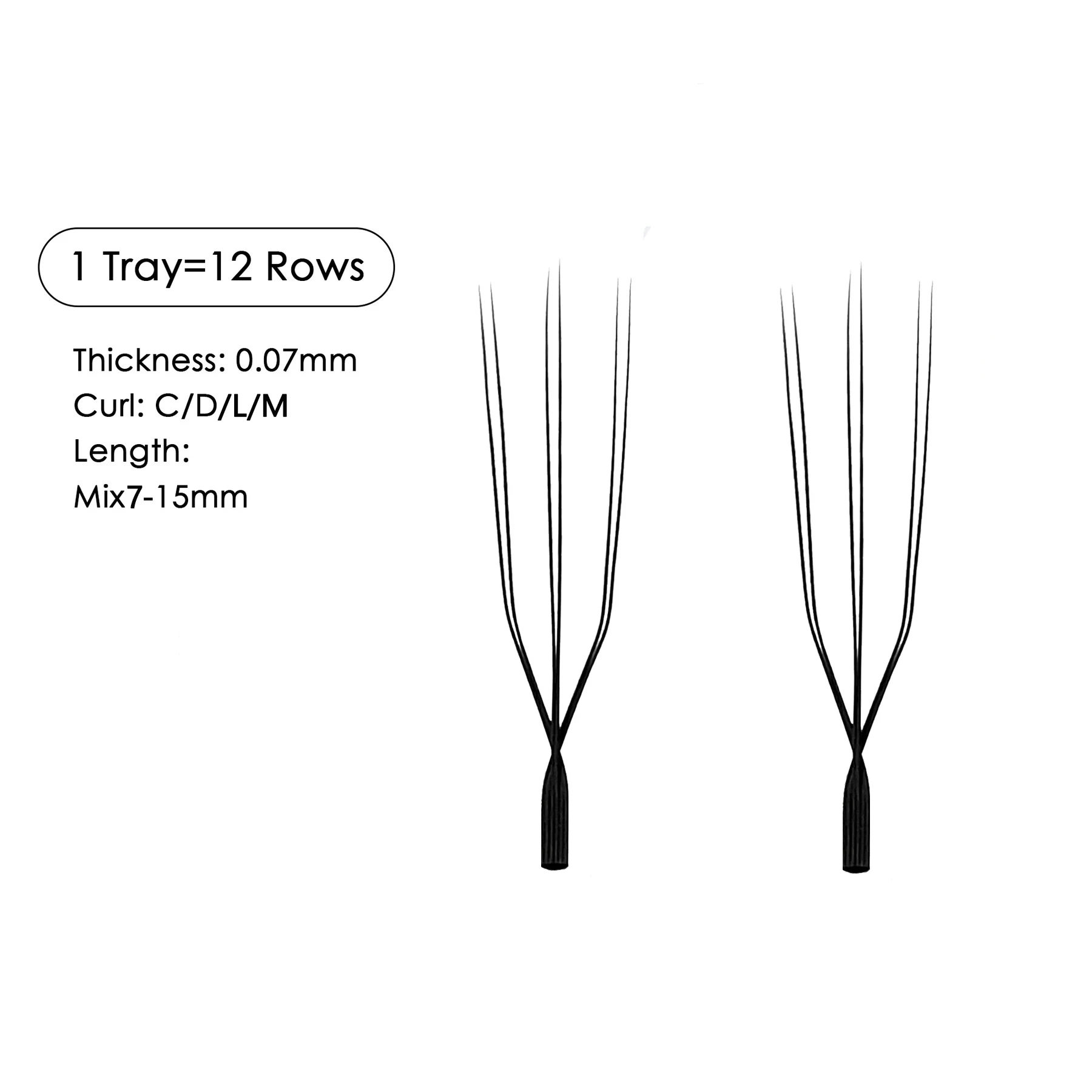 MARIA Sasha Forma di U Doppio U3D Estensione Ciglia Naturale Morbido Fai da Te Premade Fan 6D W Ciglia Finte