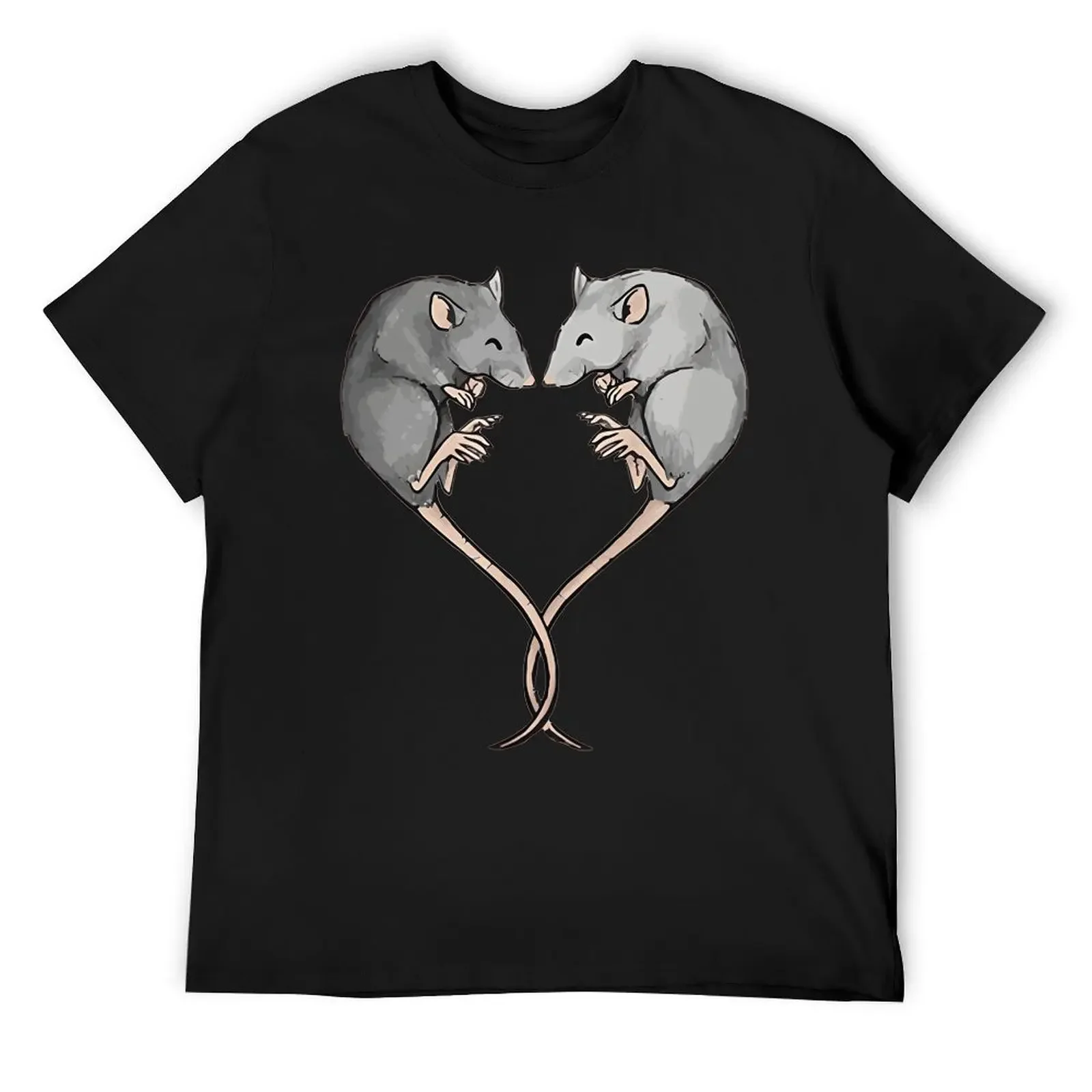 Divertenti magliette con cuore amante dei ratti Grafica in cotone Streetwear Manica corta Regali di compleanno T-shirt stile estivo Abbigliamento da uomo