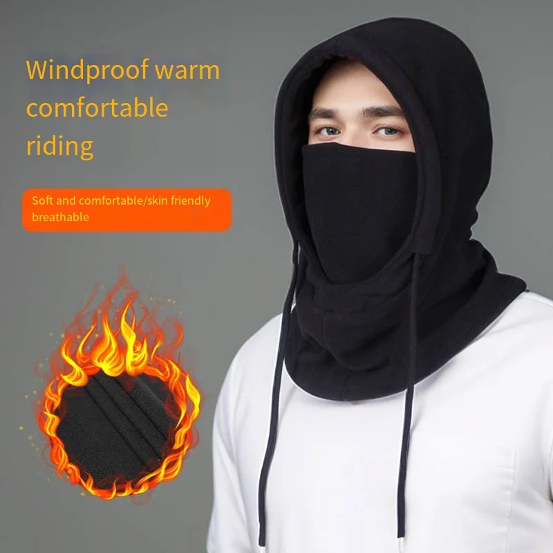 Balaclava de lã quente para homens e mulheres, máscara facial de inverno, aquecedor de pescoço, boné com capuz, à prova de vento, térmica, gorros, bandana