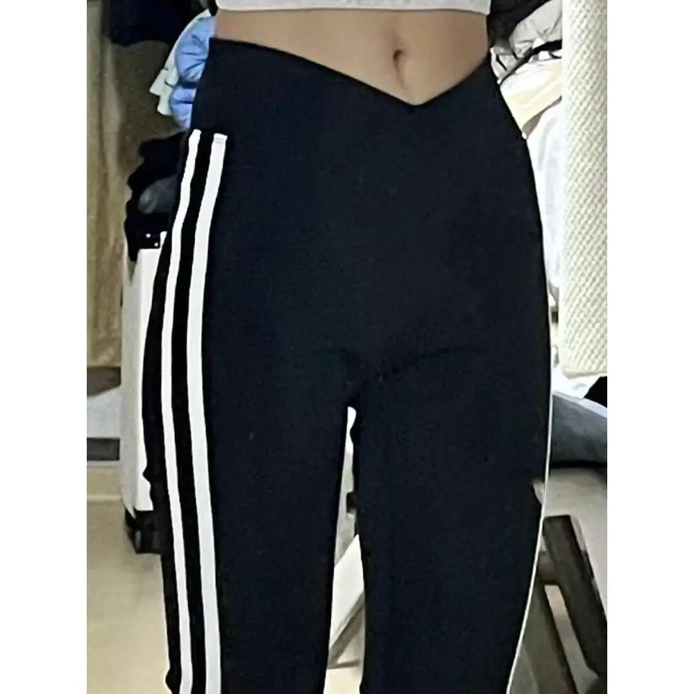 Pantalon de Yoga amincissant pour femmes, décontracté, taille haute, Long, Design printemps été, motif à rayures, drapé, longueur au sol