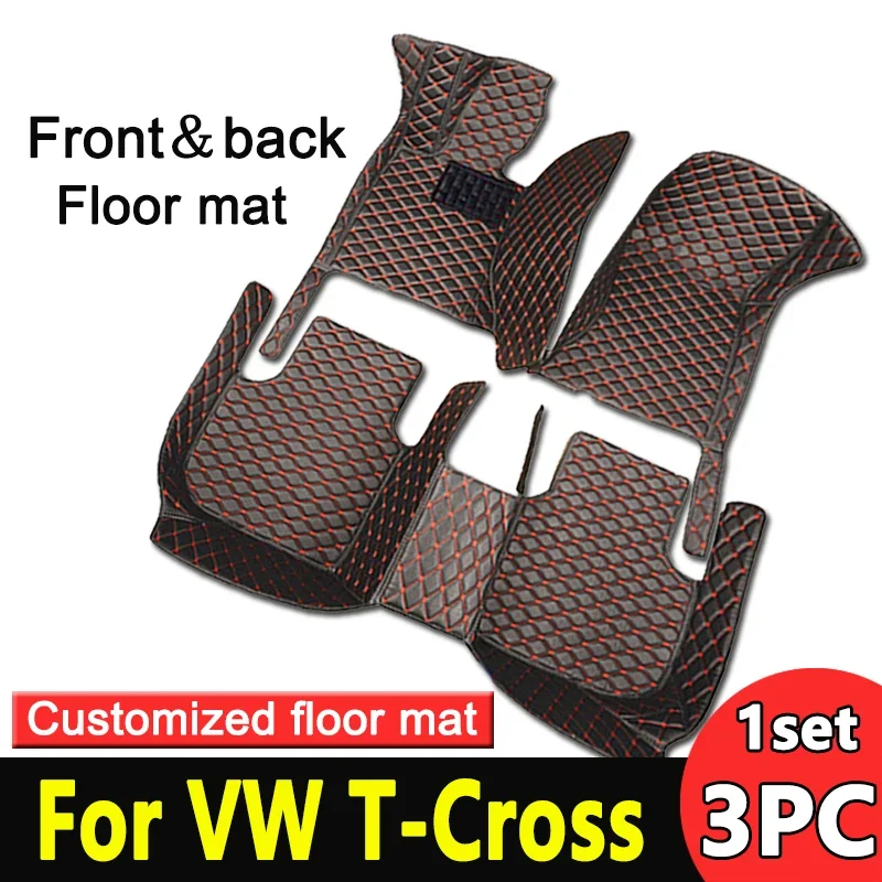 For T-Cross Tcross 2022 2021 2020 2019 Car Floor Mats Carpets Parts Covers Auto Interior Accessories Foot Rugs For Volkswagen vw