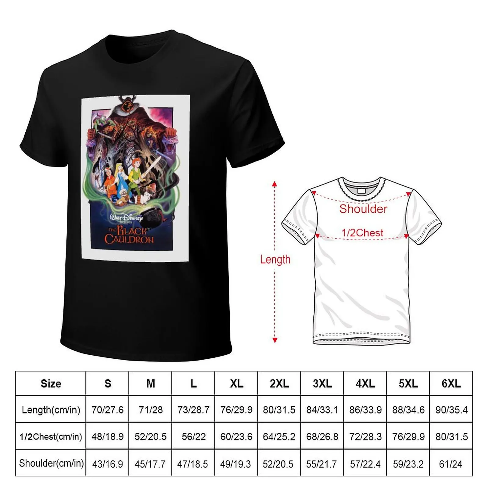 The Black Cauldron Poster T-Shirt aesthetic clothes anime stuff tops cotton graphic tees mens funny t shirts