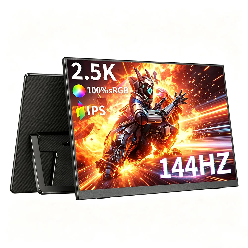 MAFNKOU 16'' 2.5K Portable Monitor 144Hz Gaming Display USB-C HDMI HDR IPS Screen Extender For Laptop PC Mac Xbox