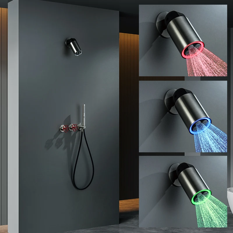 Luxury Hotel Use Single Handle Ceramic Cartridge Brass Wall-Mounted Shower Set with Jet Rain Spray Modern Design 5-Year Warranty