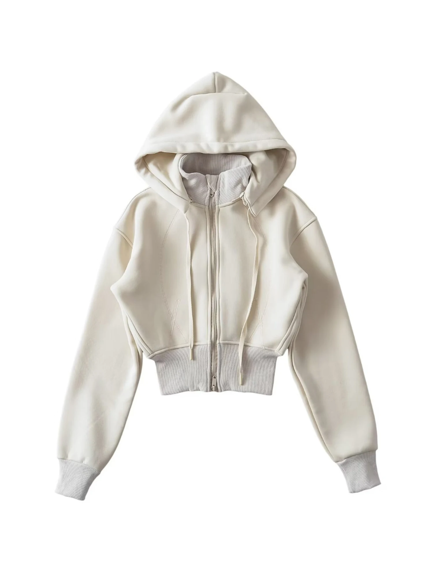 المرأة المشمش اقتصاص البلوز خمر Harajuku Y2k سحابات أكمام طويلة البلوز البلوز قمة 2000s موضة الملابس الخريف