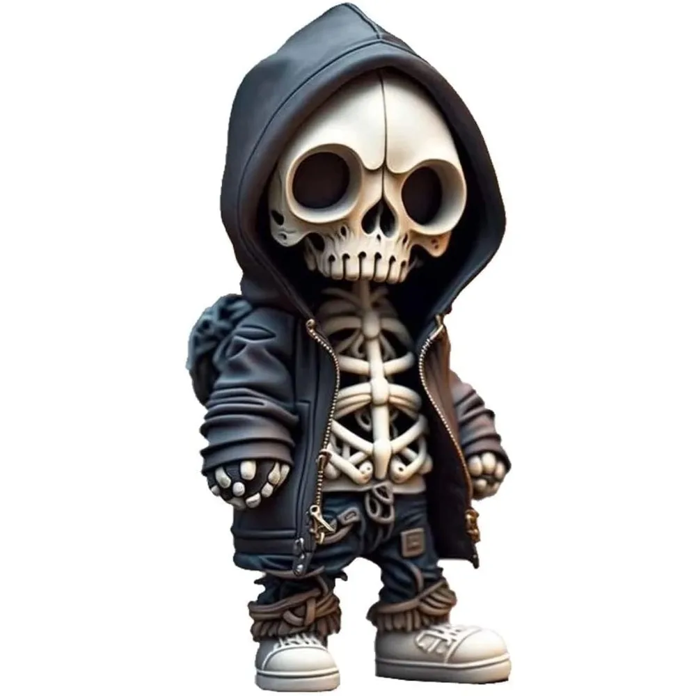 Skeleton Figurines Skull Ornament Statue Memorial Home Decor Halloween Collectible Gothic Gifts for Women Men Room Bedroom Desk