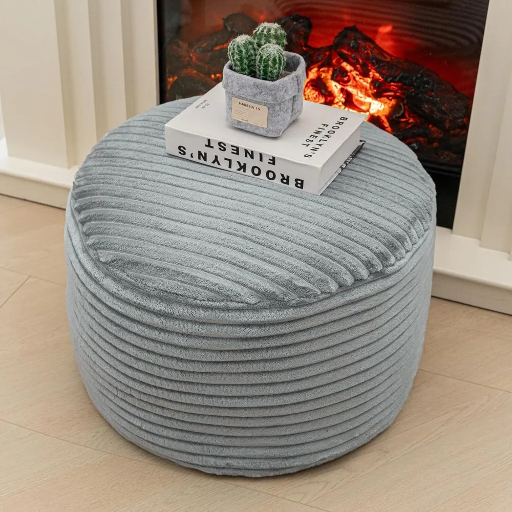 Ottoman Lazy Sofa Footstool, Cushion Stool, Circular Cushion Footstool, Suitable for Living Room, Bedroom Sofa Footstool