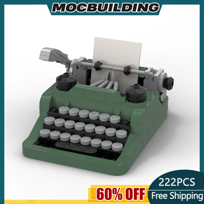 MOC Building Blocks Creative Ideas Collection Mini Typewriter Model Technology Bricks DIY Assembled Toys Holiday Gifts 222PCS