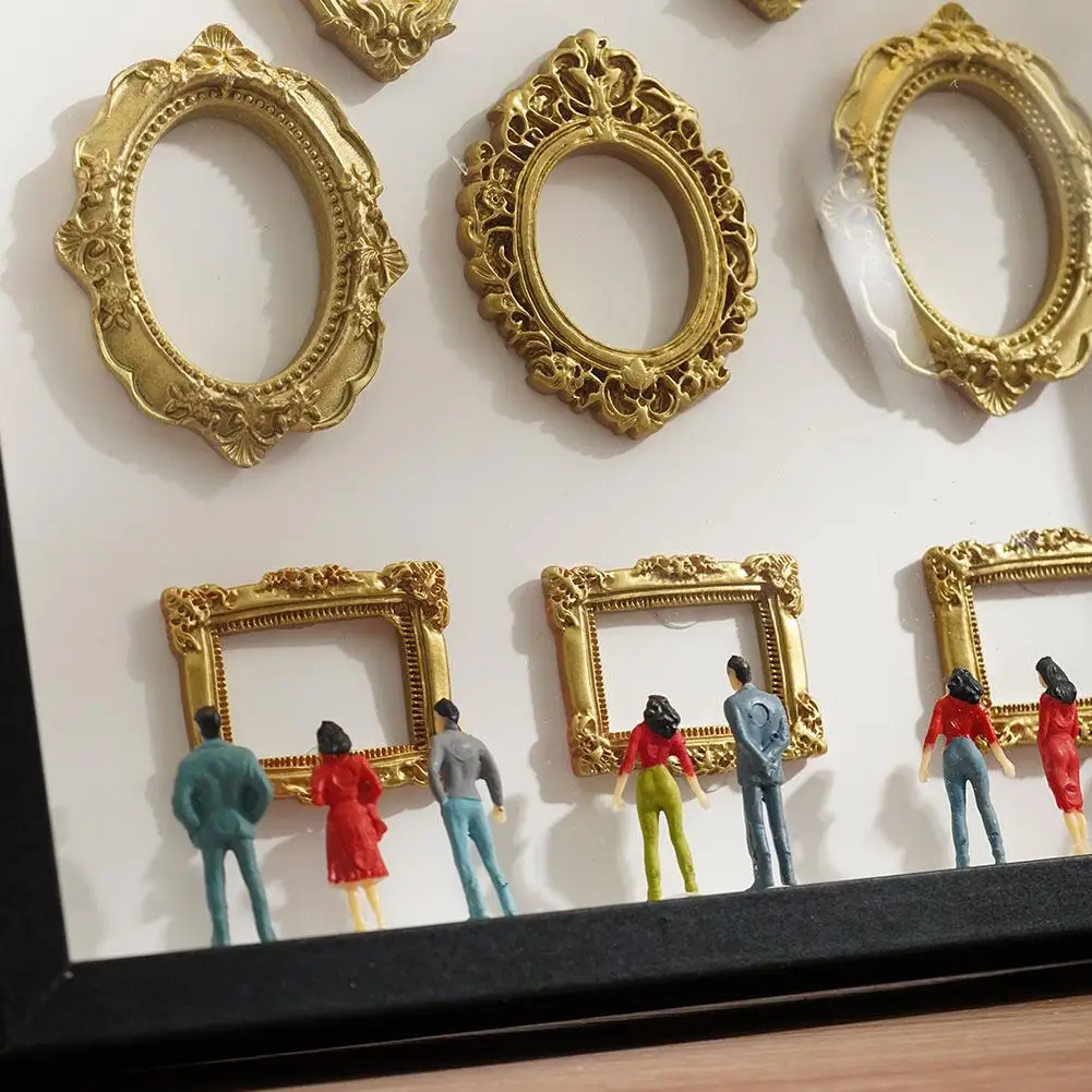 DIY Mini Museum Silhouette Shadow Box, Creative Memory Display Kit with Gold Frames, Anniversary Wedding Valentine's Day Gift