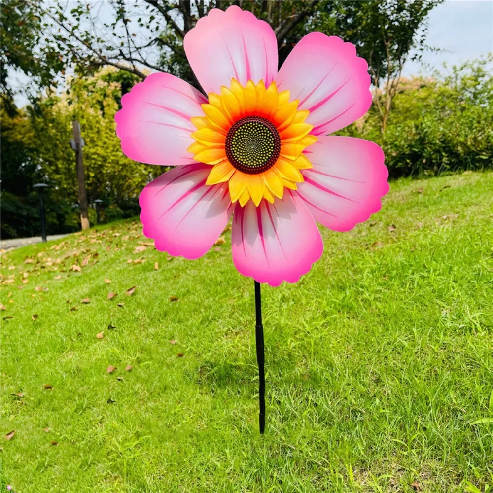 Nuevo Molino de viento de girasol multiestilo, PVC de diámetro 36cm, girasol giratorio para jardín, patio, Spinner de viento, decoración para pícnic y fiestas al aire libre