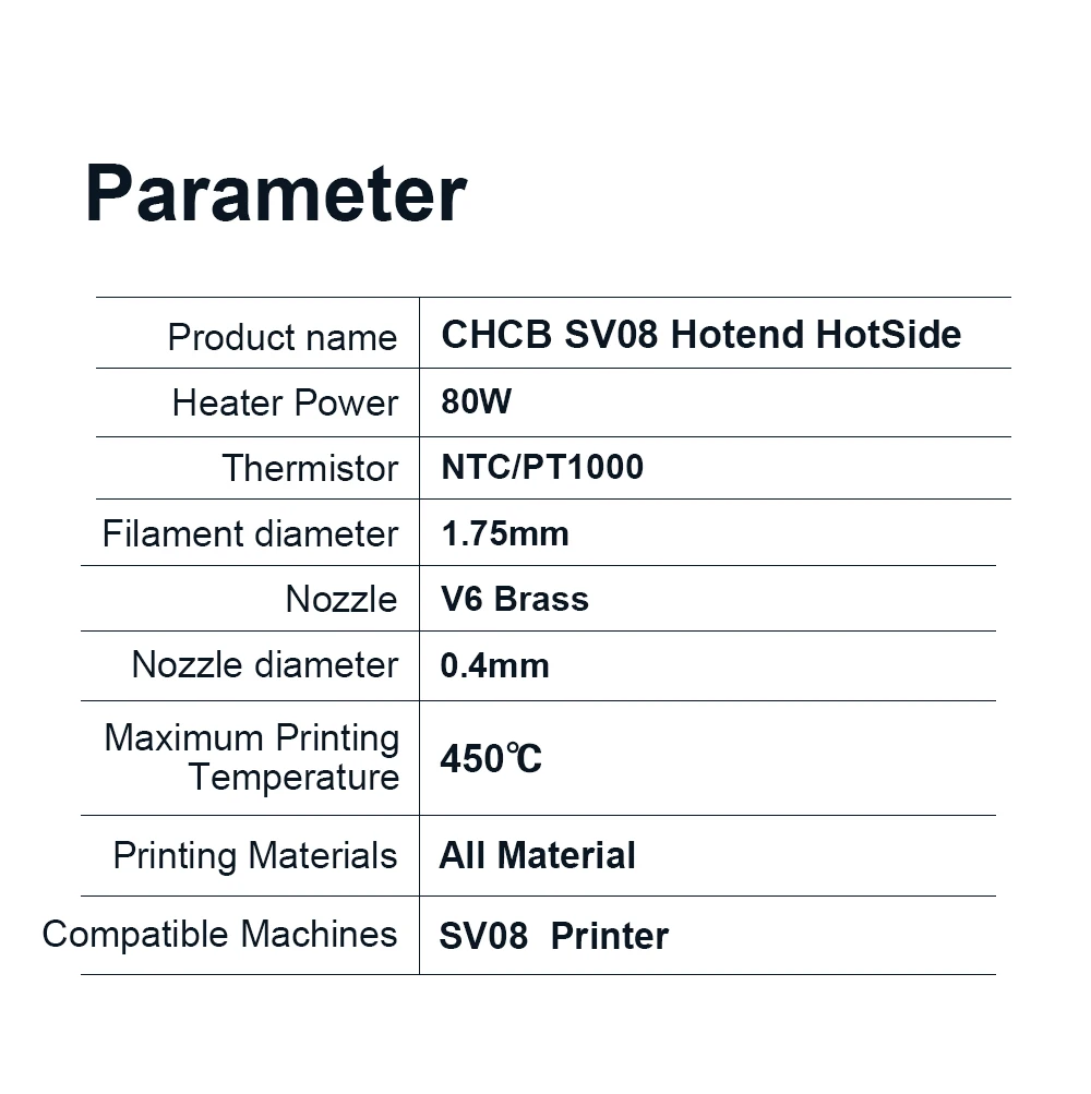 Trianglelab CHCB-SV08 Hotend Heizseiten-Upgrade für SV08 Kompatibel mit Vorherigen Kühlkörpern 80W Heizelement – Detail 2