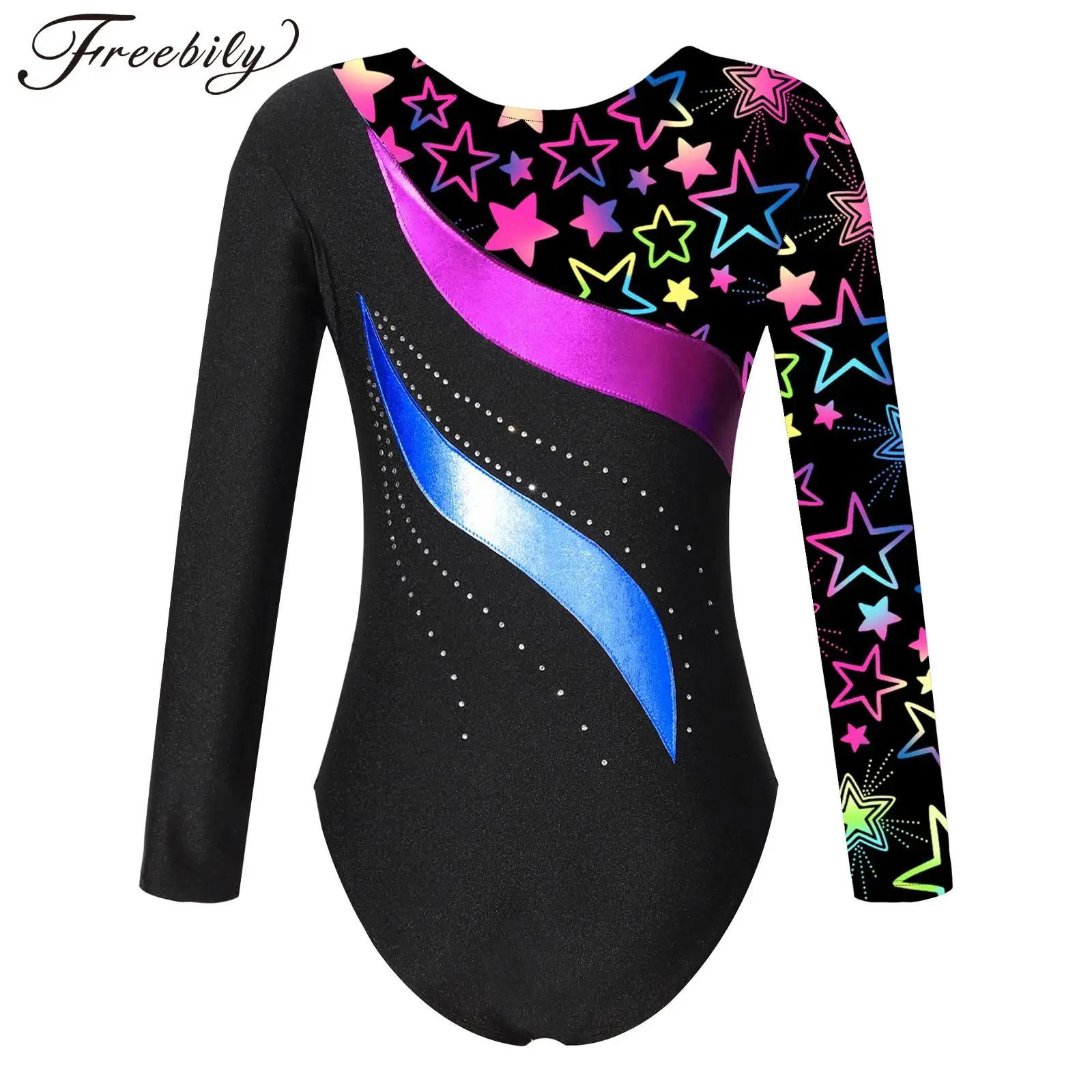 Bambini ragazze maniche lunghe ginnastica body danza classica costumi figura pattinaggio su ghiaccio abiti un pezzo danza body Dancewear