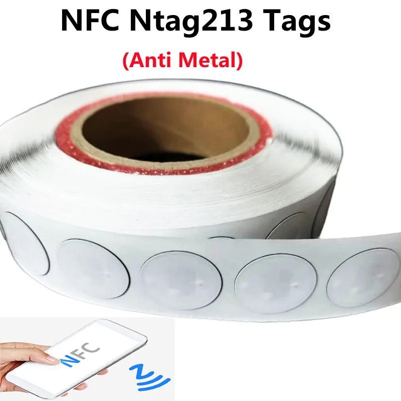 Anti-Metall-Störung NFC NTAG213 Chip-Tags, NFC-Aufkleber für alle NFC-fähigen Mobiltelefone und Geräte, RFID 13,56 MHz Tag