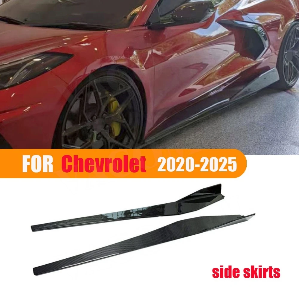 

VACOMUL Carbon Fiber Side Skirts Aprons Side Bumper Protector For Chevrolet Corvette C8 2021 2022 2023 Car New Tuning Parts