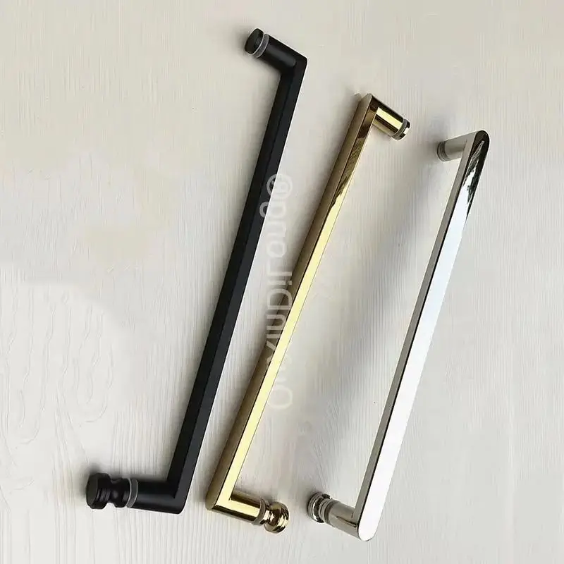 

2PCS Stainless Steel Glass Shower Room One-Sided Door Handle Bathroom Sliding Door Pulls Door Knobs Hardware Black/Gold FG884