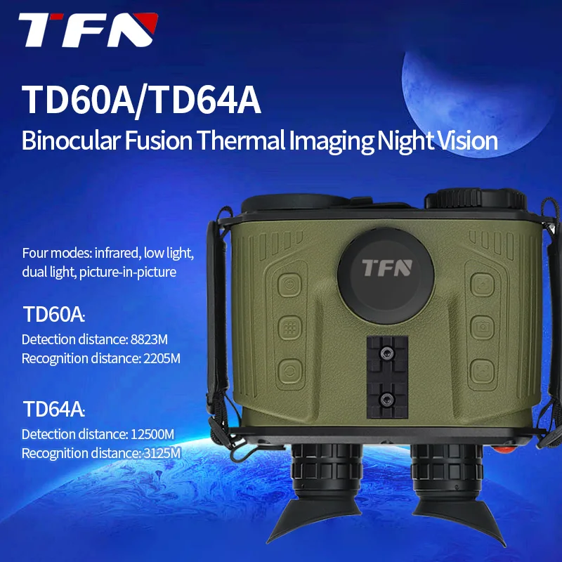 TFN TD60\64A  with Built-in GPS Binocular Thermal Imaging Telescope Night Vision Devices Fusion Night Vision