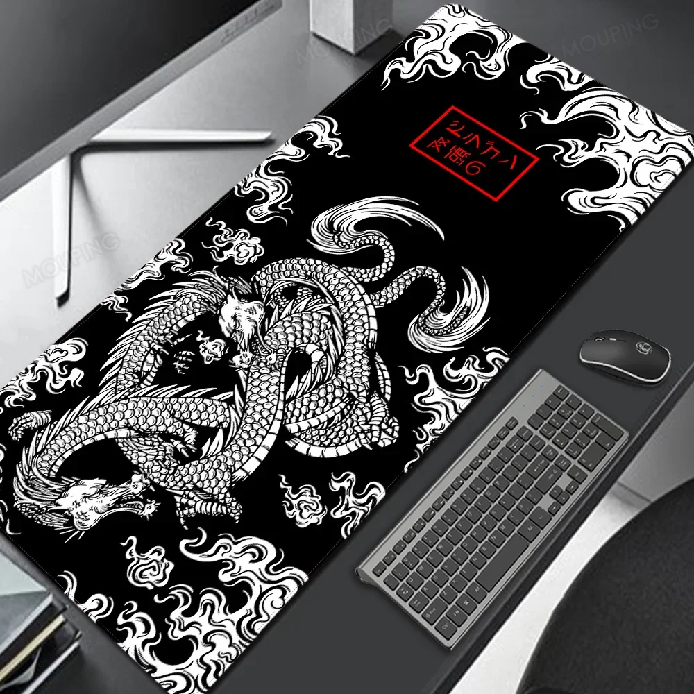 Roze En Witte Japan Dragon Muismat Deskmat Playmat Laptop Anime Gaming Toetsenbord Rubberen Pad Pad Op De Tafel Muismat Pc Kleed