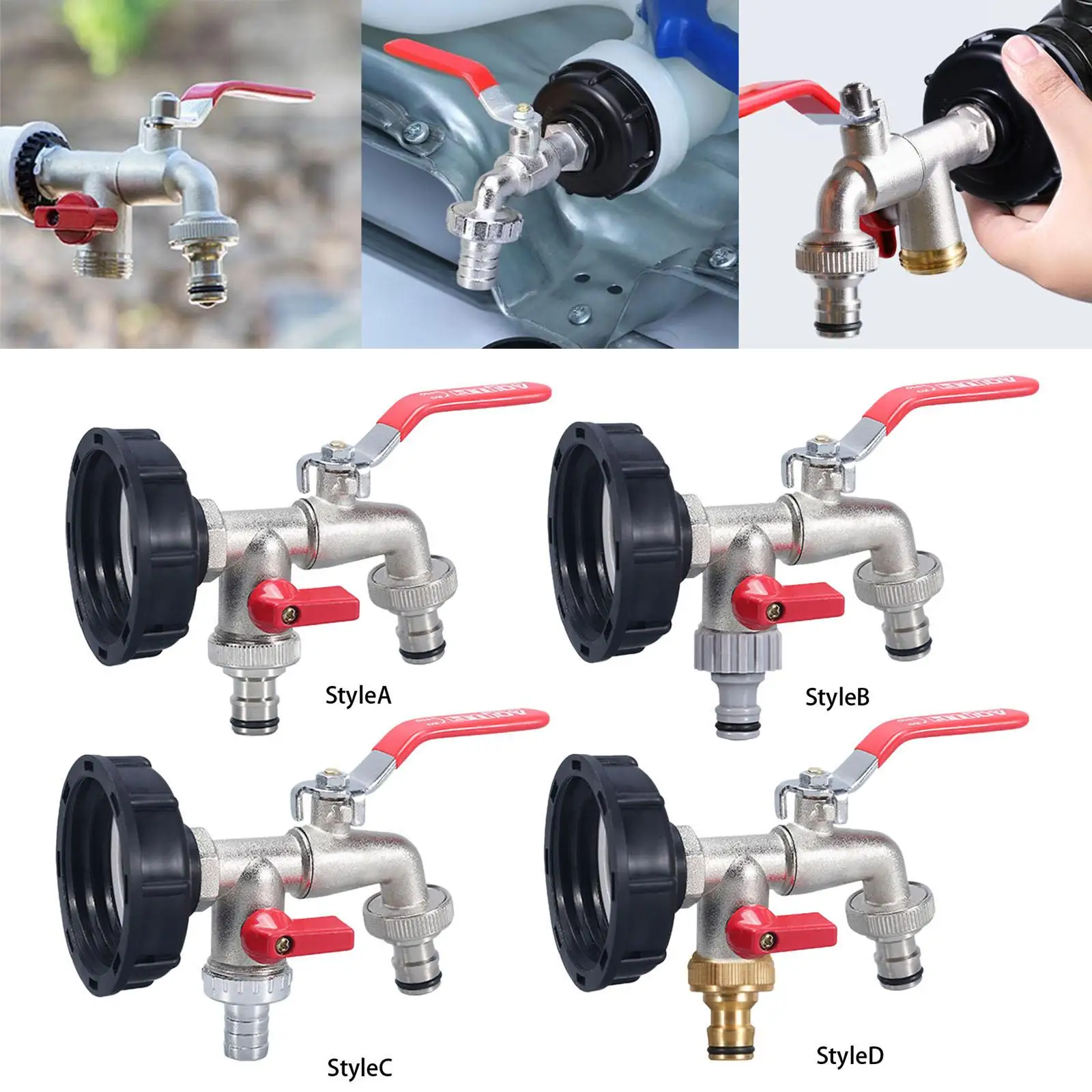 

Universal Tank Adapter Valve Replacement Water Tank Fittings for Garden Greenhouse Farm