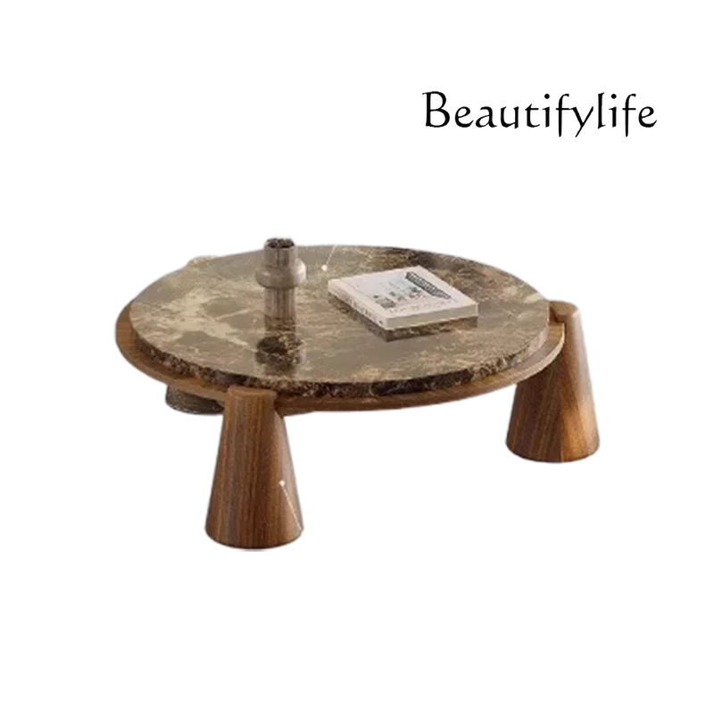 

European Centerpiece Coffee Table Marble Italian Modern Round Side Table Living Room Set Luxury Stolik Kawowy Home Furniture