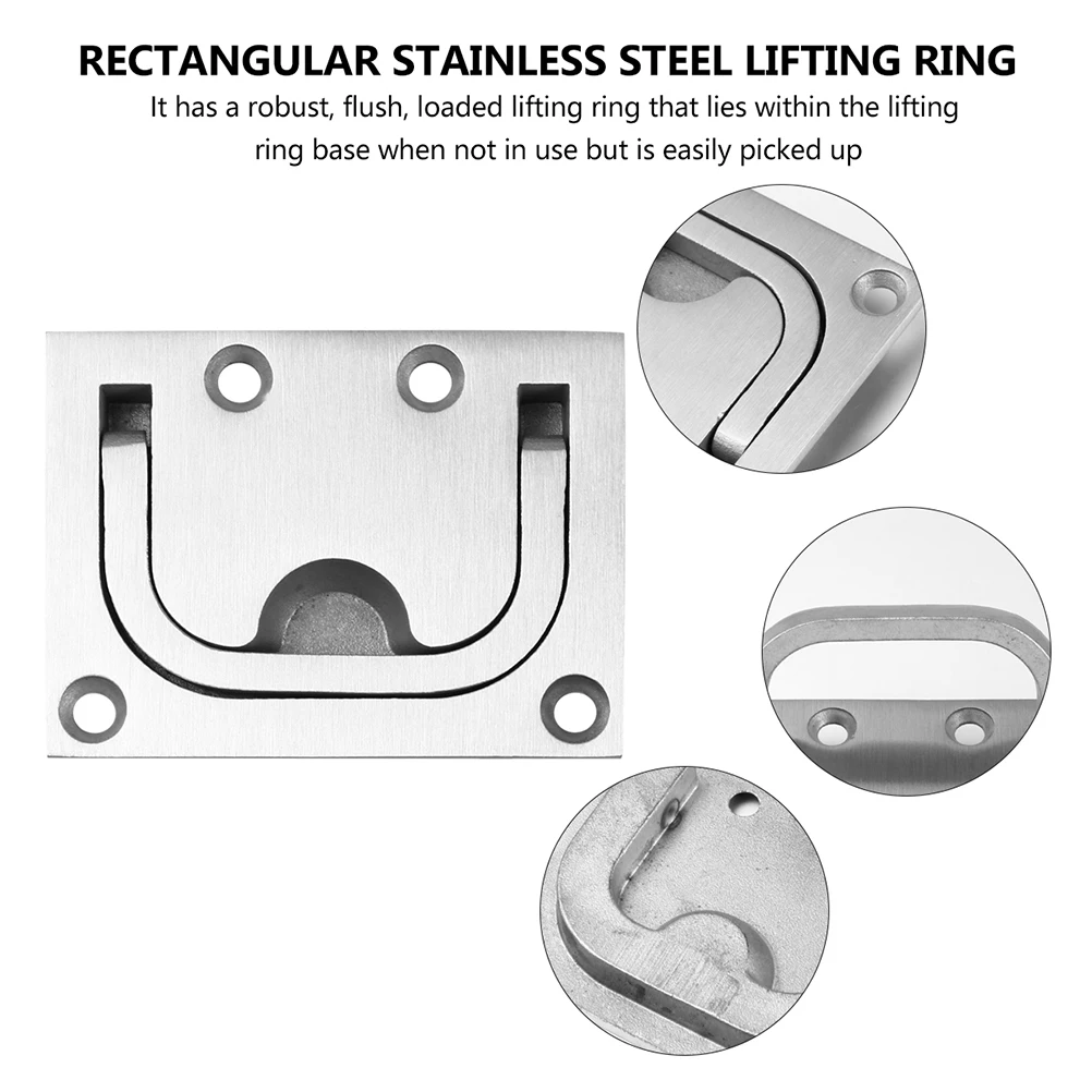 

Stainless Steel Boat Hatch Handle Heavy Duty Corrosion Resistant Durable Mirror Polished Flush Mount Pocket Door Pull Cabinet