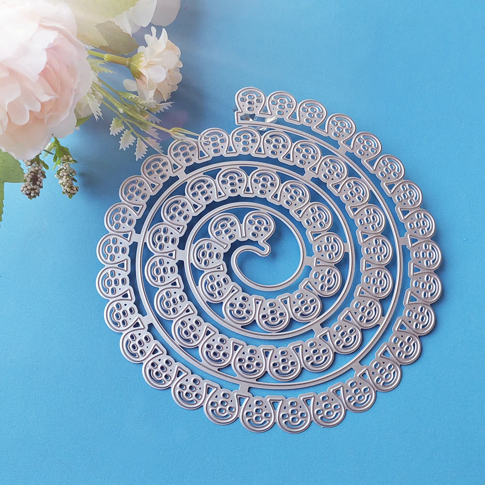 

New spiral flower with a diameter of 16 centimeters cutting dies, used for scrapbooks, embossed albums, card making DIY crafts