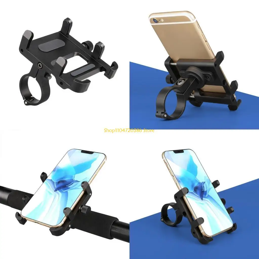 

K0EA Universal Motor Bike Bracket Sturdy Durable Anti Shake Metal Phone Holder Fits Phone Black