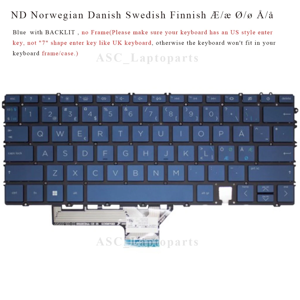 New Swedish Norwegian Danish FInnish Keyboard for HP Spectre 14-ef0002so 14-ef0003eo 14-ef0005so 14-ef0006eo 14-ef0008so BACKLIT