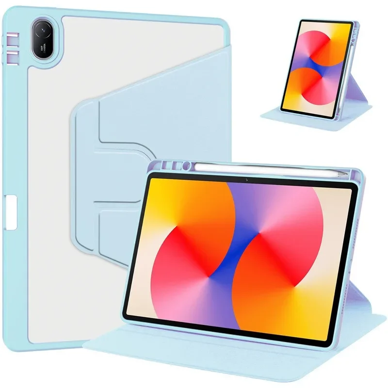 Akrylowe etui do Huawei Matepad SE 11 2024 AGS6-W00 W09 Obrót o 360 stopni Twarda skórzana tylna pokrywa do Mate Pad SE 2024 Etui 11 cali