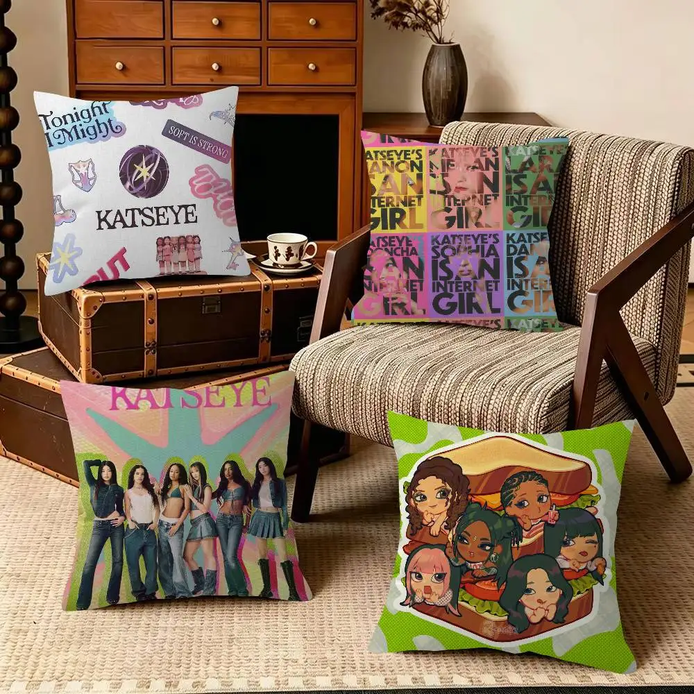 Girl Group singer beauty Trendy-style decorative throw pillow cover insert not included fauxembroidery design K-atseye