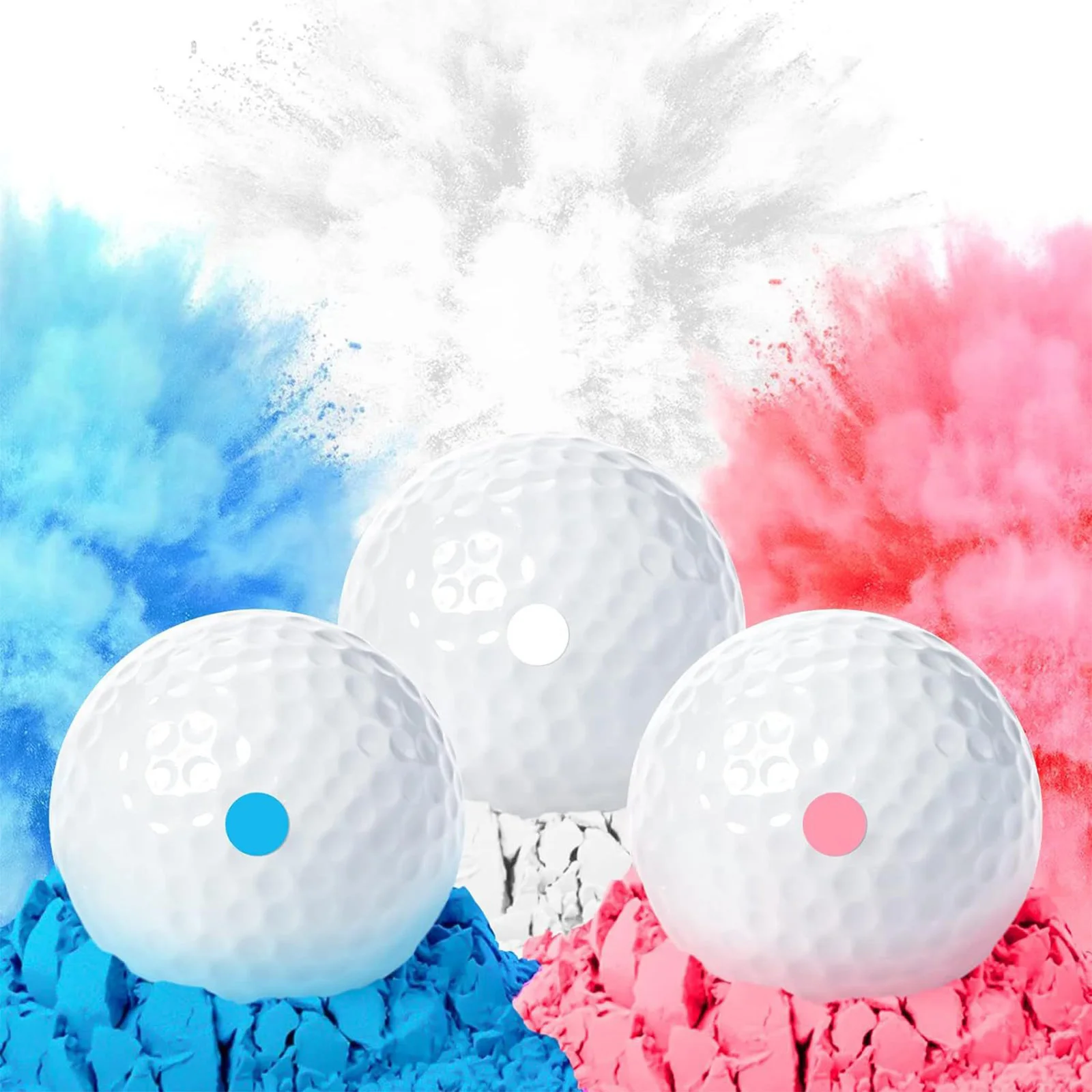 

4Pcs Gender Reveal Golf Balls Powder-filled Balls with 2pcs Tees for Baby Boys Girls Gender Reveal Party